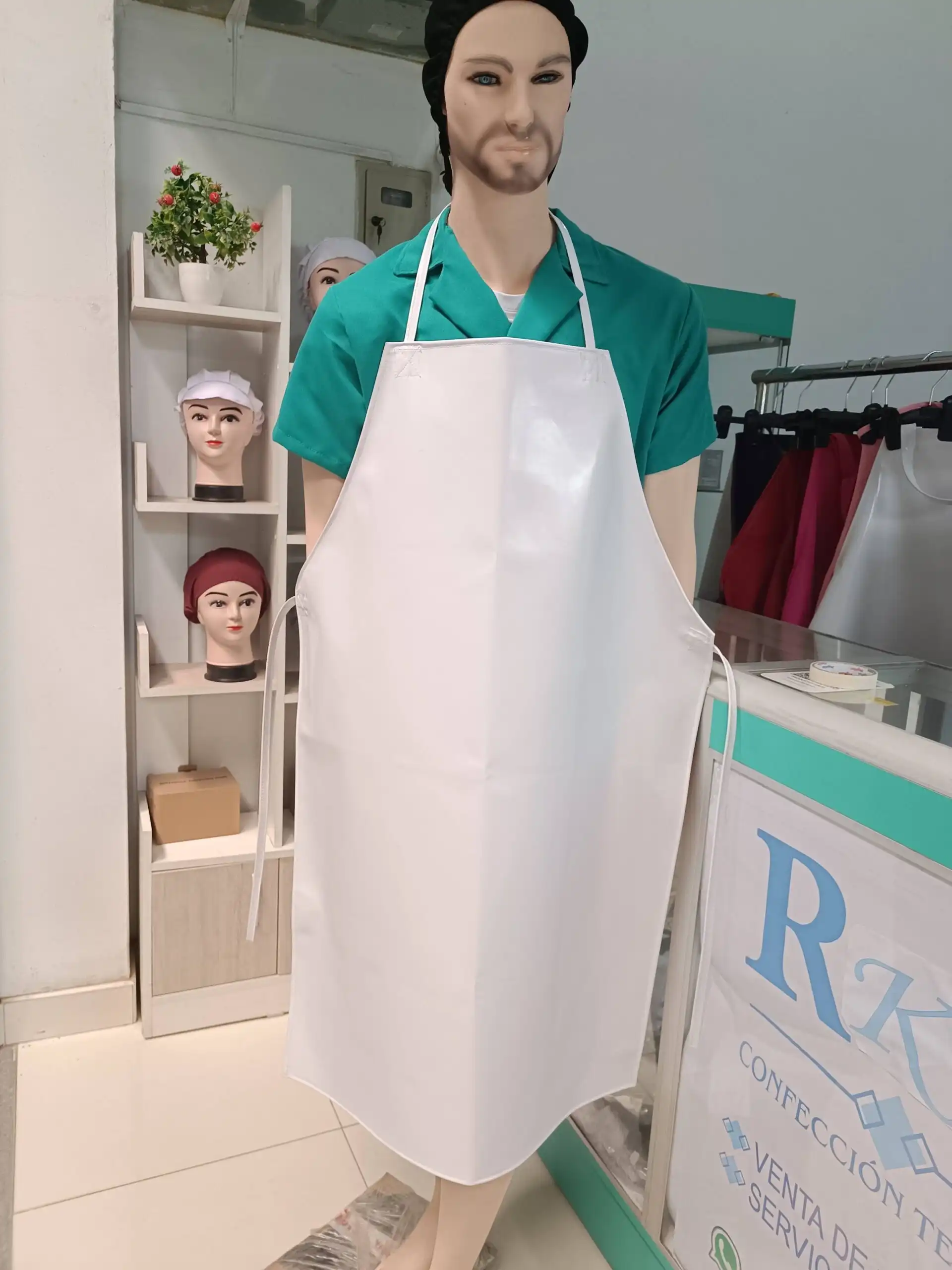 Delantal Industrial de PVC Impermeable 70 x 110 cm Blanco - Group RKM