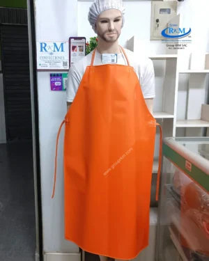 Delantal Industrial de PVC Impermeable 70 x 110 cm Naranja - Group RKM