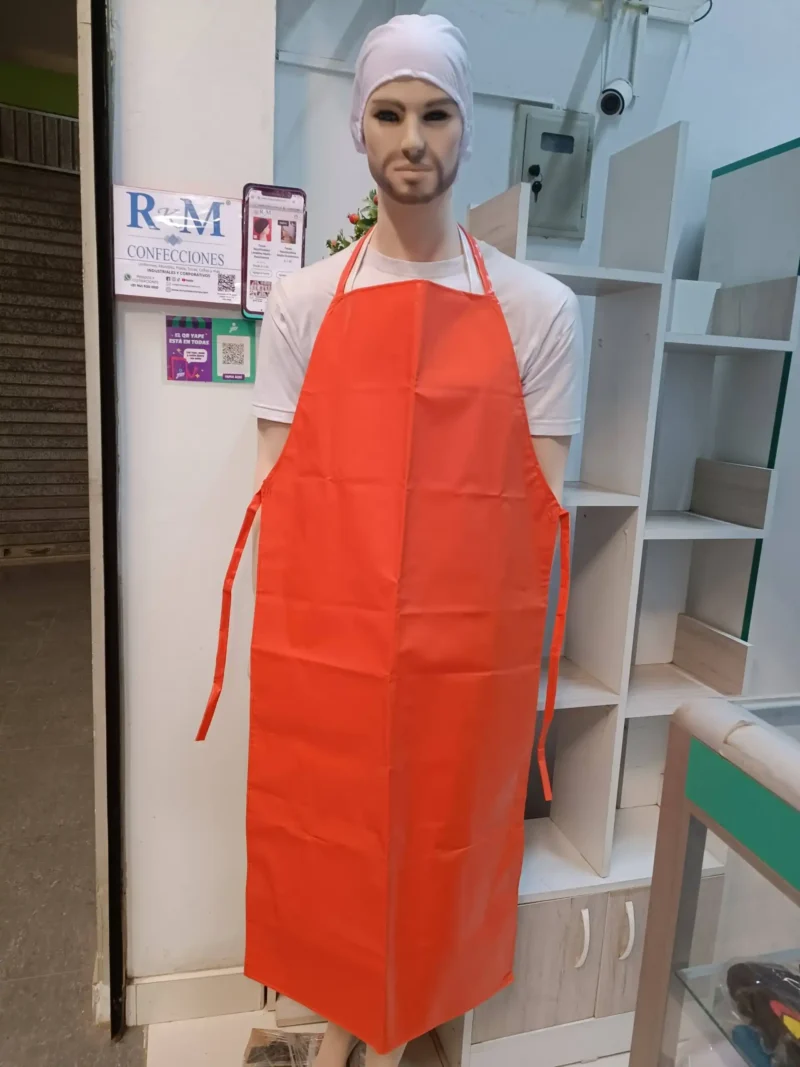 Delantal Semi industrial de PVC Impermeable 70 x 110 cm Naranja - Group RKM