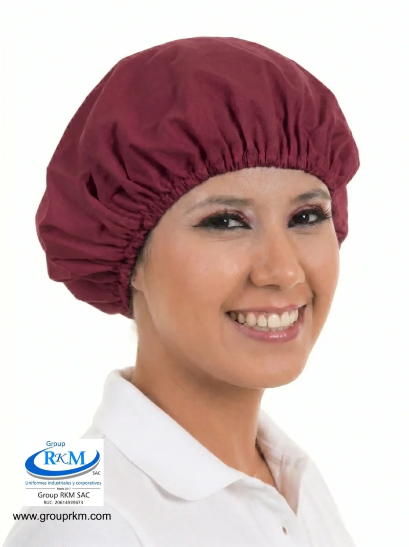 Cofia de tela Circular Pima Rojo Guinda