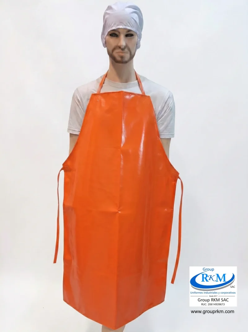 Delantal Doble Faz PVC Semi industrial Naranja