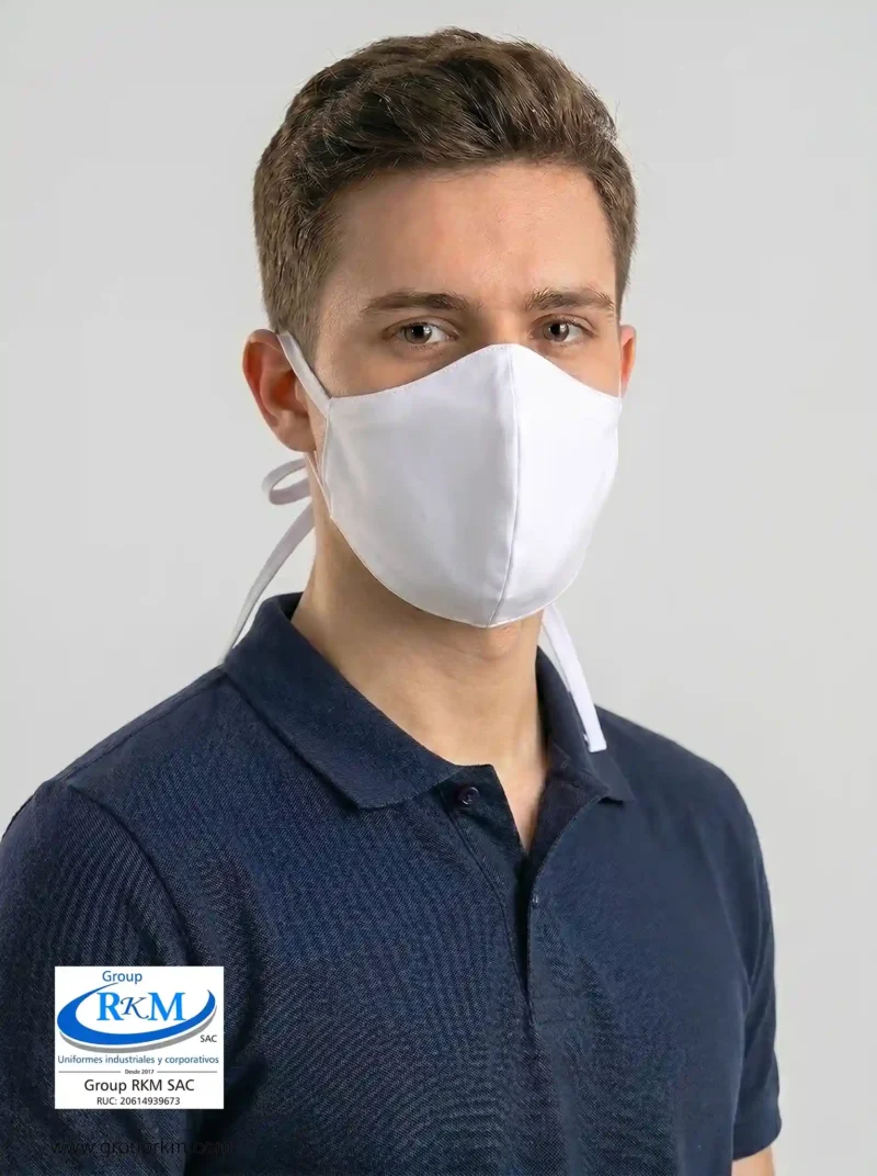 Mascarilla de Tela Anatomica con Amarres - 3