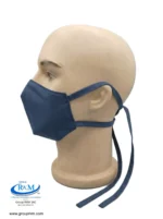 Mascarilla de Tela Anatomica con Amarres Azul Acero Mascarilla de Tela Anatomica con Amarres Azul Acero