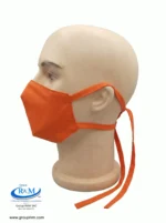 Mascarilla de Tela Anatomica con Amarres Naranja Mascarilla de Tela Anatomica con Amarres Naranja