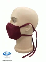 Mascarilla de Tela Anatomica con Amarres Rojo Guinda Mascarilla de Tela Anatomica con Amarres Rojo Guinda