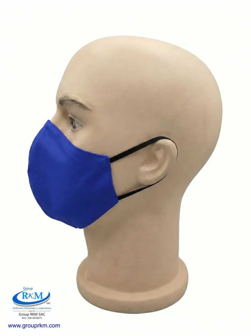 Mascarilla de tela Anatomica Con Ligas Azulino