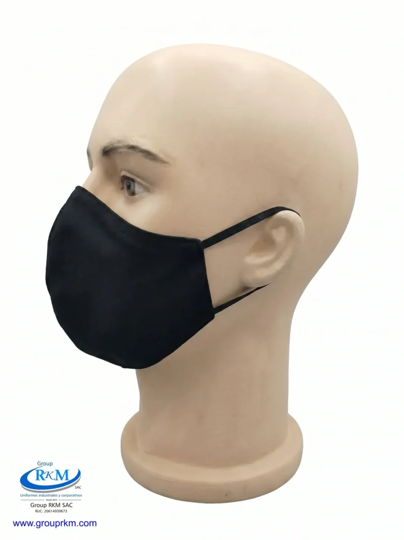 Mascarilla de tela Anatomica Con Ligas Negro