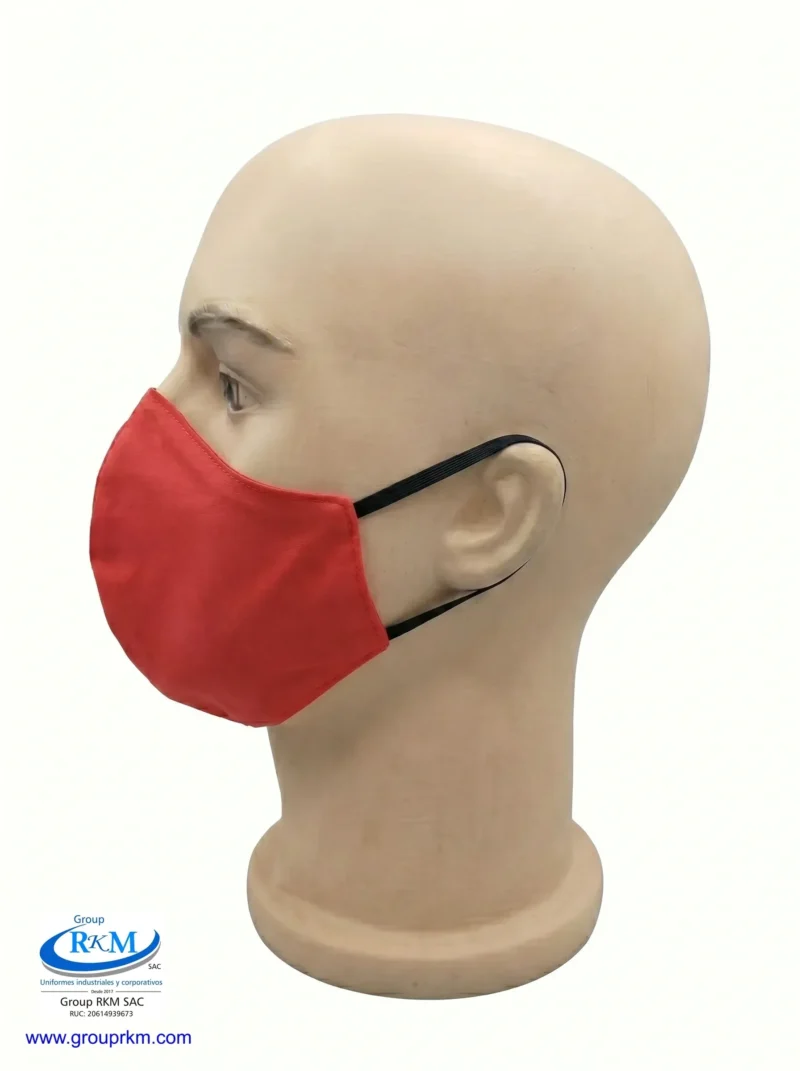 Mascarilla de tela Anatomica Con Ligas Rojo