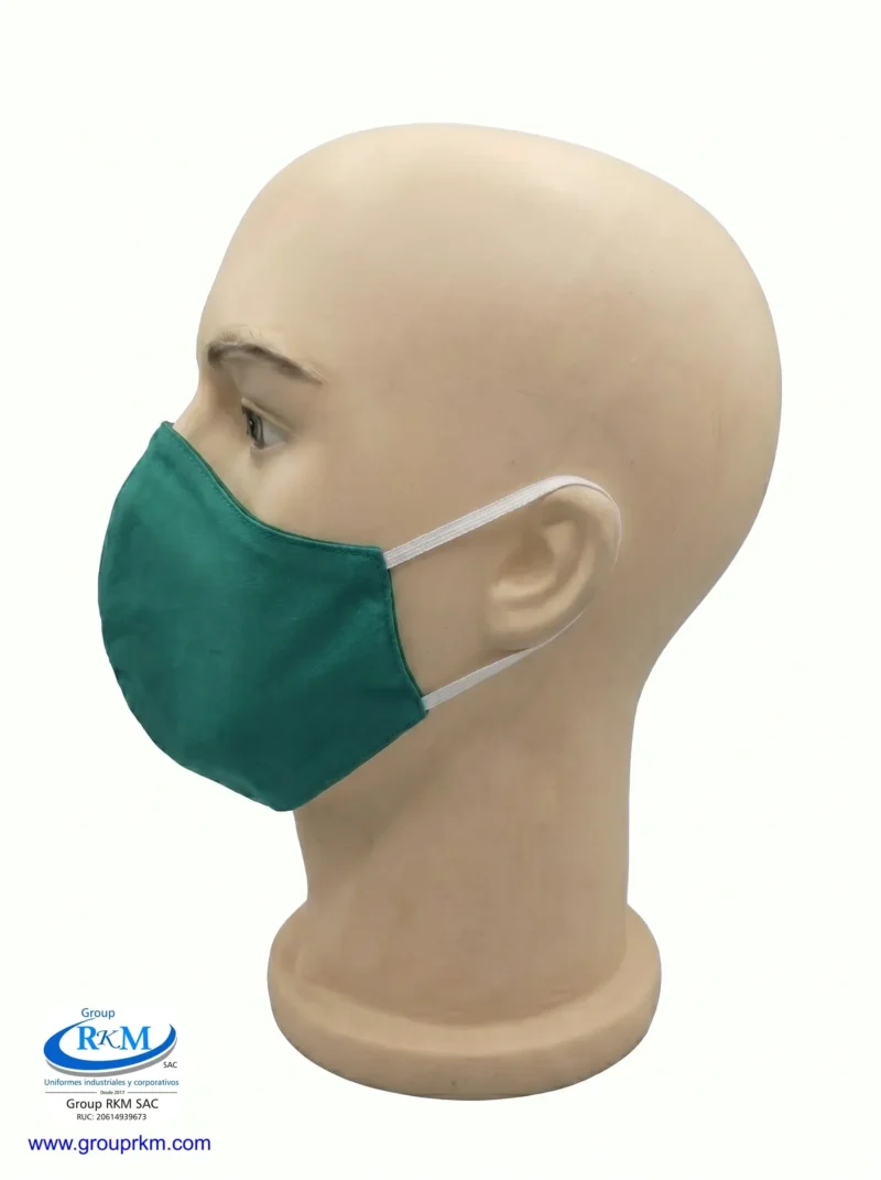 Mascarilla de tela Anatomica Con Ligas Verde Clinico