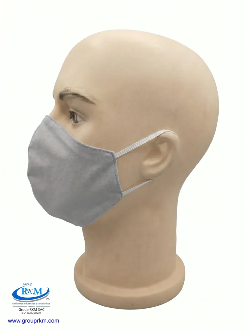 Mascarilla de tela Anatomica Con Ligas gris claro