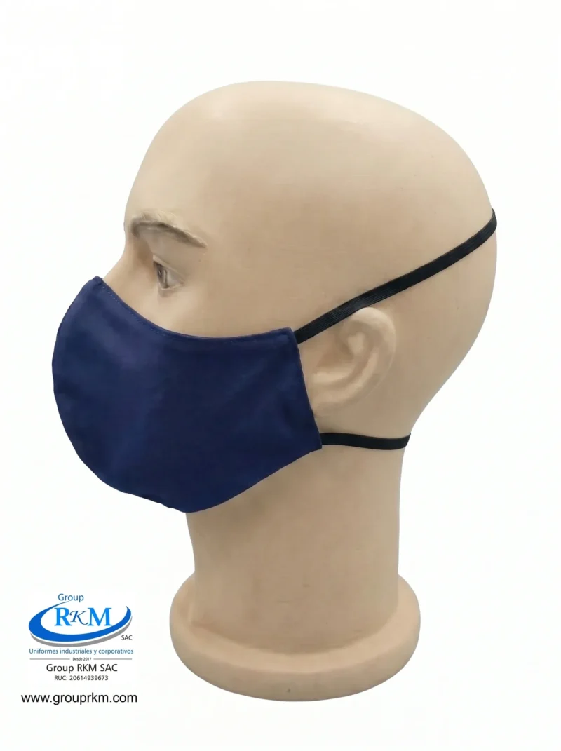 Mascarilla de tela Con Elastico para atras Azul marino Mascarilla de tela Con Elastico para atras Azul marino