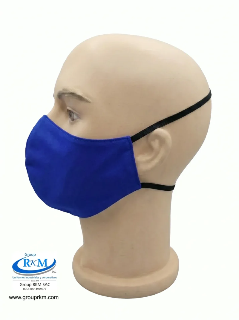 Mascarilla de tela Con Elastico para atras Azulino