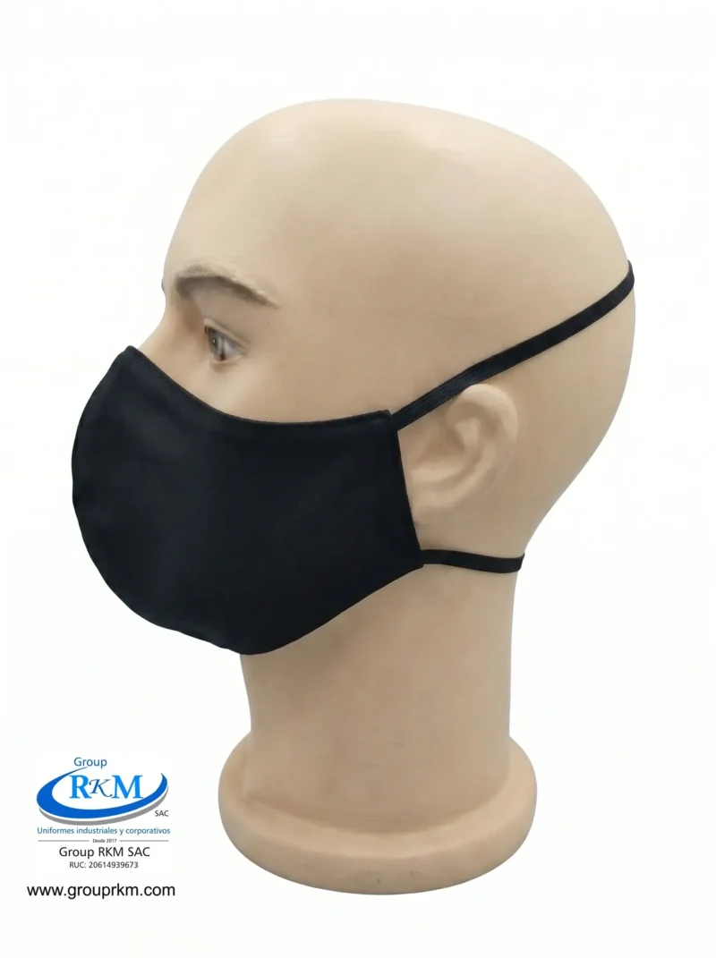 Mascarilla de tela Con Elastico para atras Negro