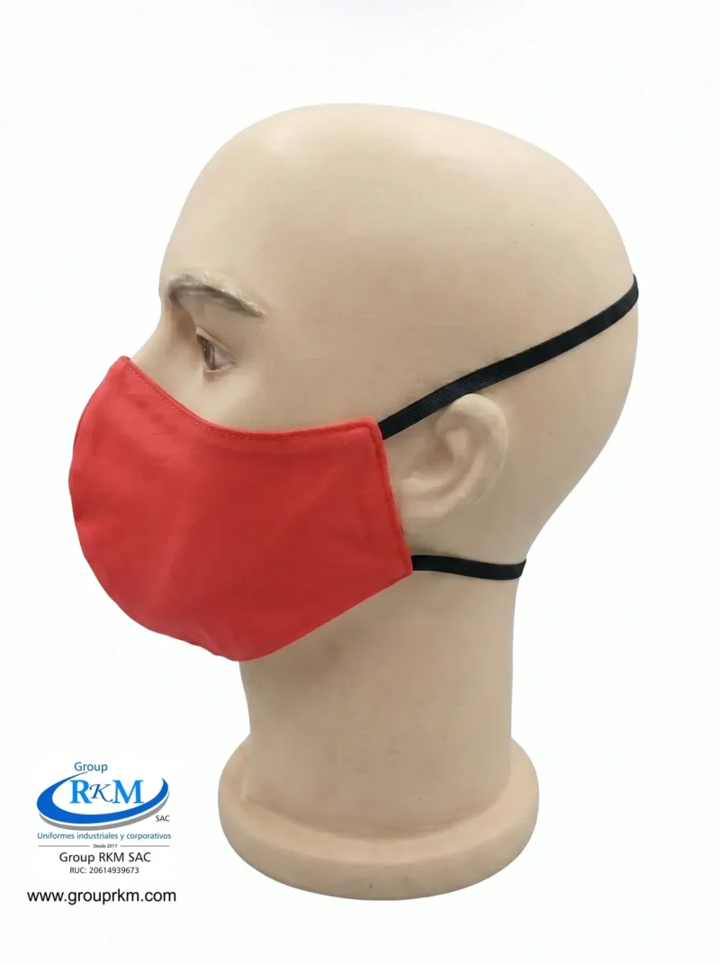 Mascarilla de tela Con Elastico para atras Rojo