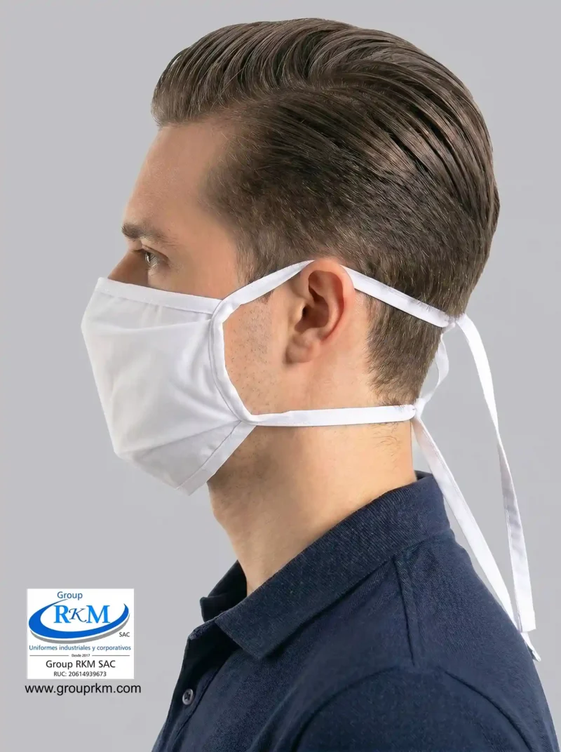 Mascarilla de tela plana con amarres 2