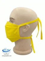 Mascarilla de tela plana con amarres Amarillo Mascarilla de tela plana con amarres Amarillo