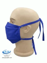 Mascarilla de tela plana con amarres Azulino Mascarilla de tela plana con amarres Azulino