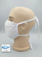 Mascarilla de tela plana con amarres Blanco Mascarilla de tela plana con amarres Blanco