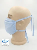Mascarilla de tela plana con amarres Celeste Claro Mascarilla de tela plana con amarres Celeste Claro