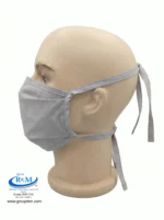 Mascarilla de tela plana con amarres Gris Claro Mascarilla de tela plana con amarres Gris Claro