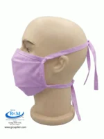 Mascarilla de tela plana con amarres Lila Mascarilla de tela plana con amarres Lila