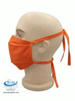 MMascarilla de tela plana con amarres Naranja Mascarilla de tela plana con amarres Naranja