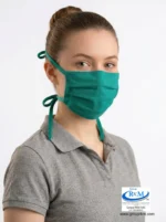 Mascarilla de tela plana con amarres en DRIL 2 Mascarilla de tela plana con amarres en DRIL 2