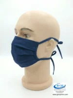 Mascarilla de tela plana con amarres en DRIL Azul Marino Mascarilla de tela plana con amarres en DRIL Azul Marino