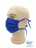 Mascarilla de tela plana con amarres en DRIL Azulino Mascarilla de tela plana con amarres en DRIL Azulino