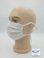 Mascarilla de tela plana con amarres en DRIL Blanco Mascarilla de tela plana con amarres en DRIL Blanco
