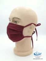 Mascarilla de tela plana con amarres en DRIL Rojo Guinda Mascarilla de tela plana con amarres en DRIL Rojo Guinda