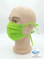 Mascarilla de tela plana con amarres en DRIL fosforescente Mascarilla de tela plana con amarres en DRIL fosforescente